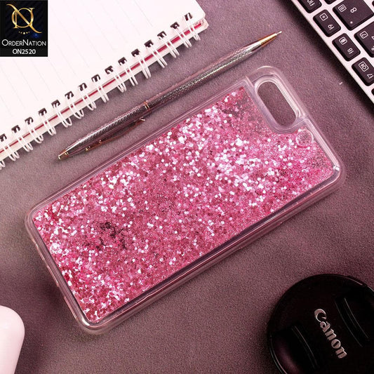 Oppo A5 Cover - Pink - New Fashion Style Liquid Water Glitter Case