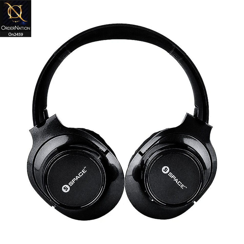 Wireless Headphone - Black - Space Aviator Foldable Wireless On-Ear Headphones AV-620