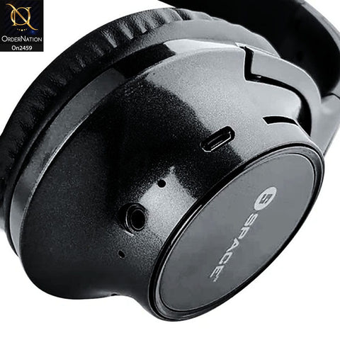 Wireless Headphone - Black - Space Aviator Foldable Wireless On-Ear Headphones AV-620