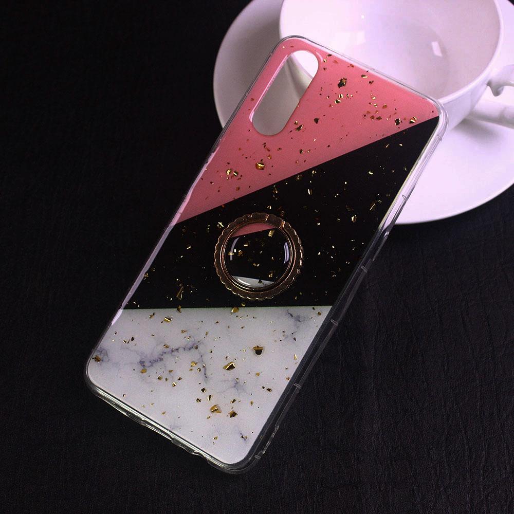 Vivo S1 Cover - Design 3 - New Stylish Colorful Marble 3D Foil Design Case with Ring Holder