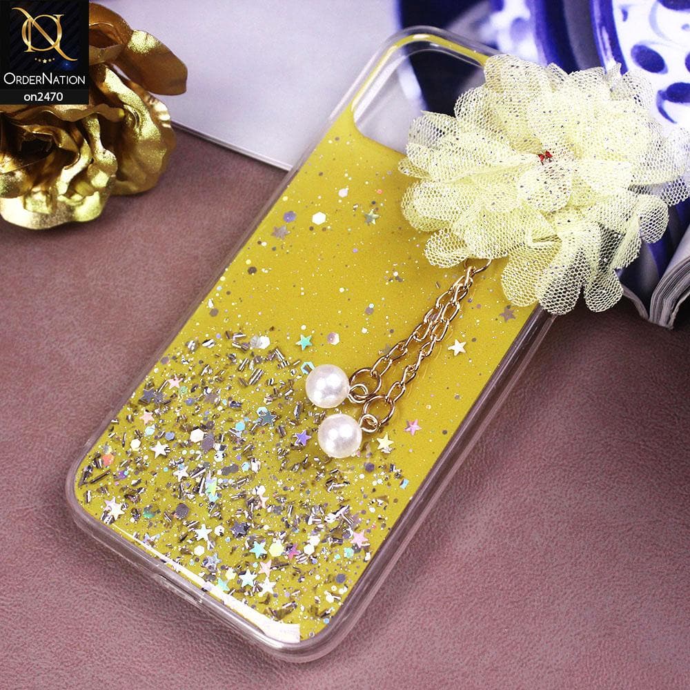 iPhone 11 Cover - Design 4  - Fancy Flower Bling Glitter Rinestone Soft Case - Glitter Does Not Move