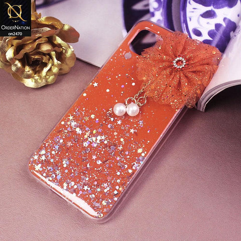 Huawei Nova 7i Cover - Design 5  - Fancy Flower Bling Glitter Rinestone Soft Case - Glitter Does Not Move