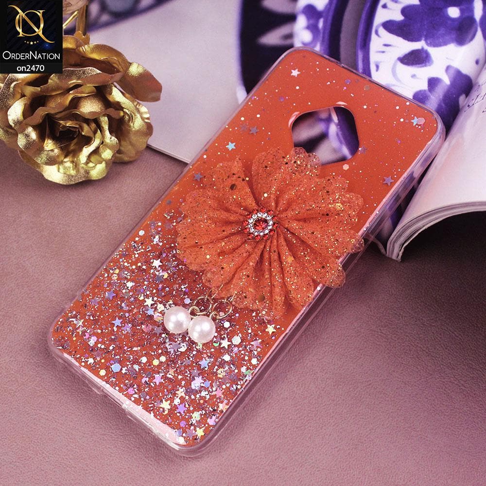 Vivo S1 Pro Cover - Design 5  - Fancy Flower Bling Glitter Rinestone Soft Case - Glitter Dose Not Move