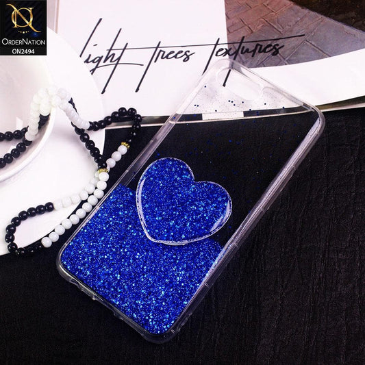 Oppo A5 Cover- Design 5 - Stylish Bling Glitter Soft Case With Heart Mobile Holder - Glitter Does Not Move