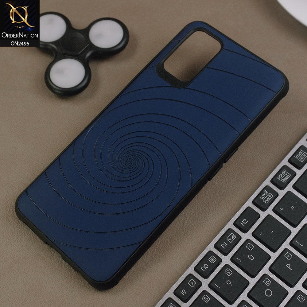 Oppo A92 Cover - Blue - New Stylish Spiral Ring Leather Texture Soft Case