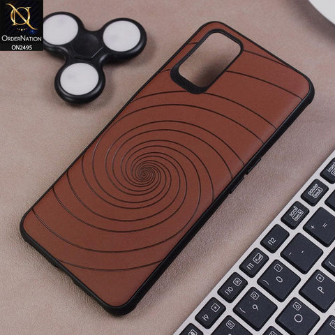 Oppo A52 Cover - Brown - New Stylish Spiral Ring Leather Texture Soft Case