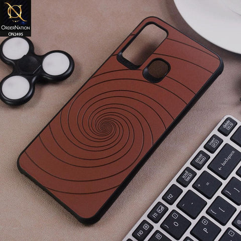 Infinix Hot 9 Cover - Brown - New Stylish Spiral Ring Leather Texture Soft Case