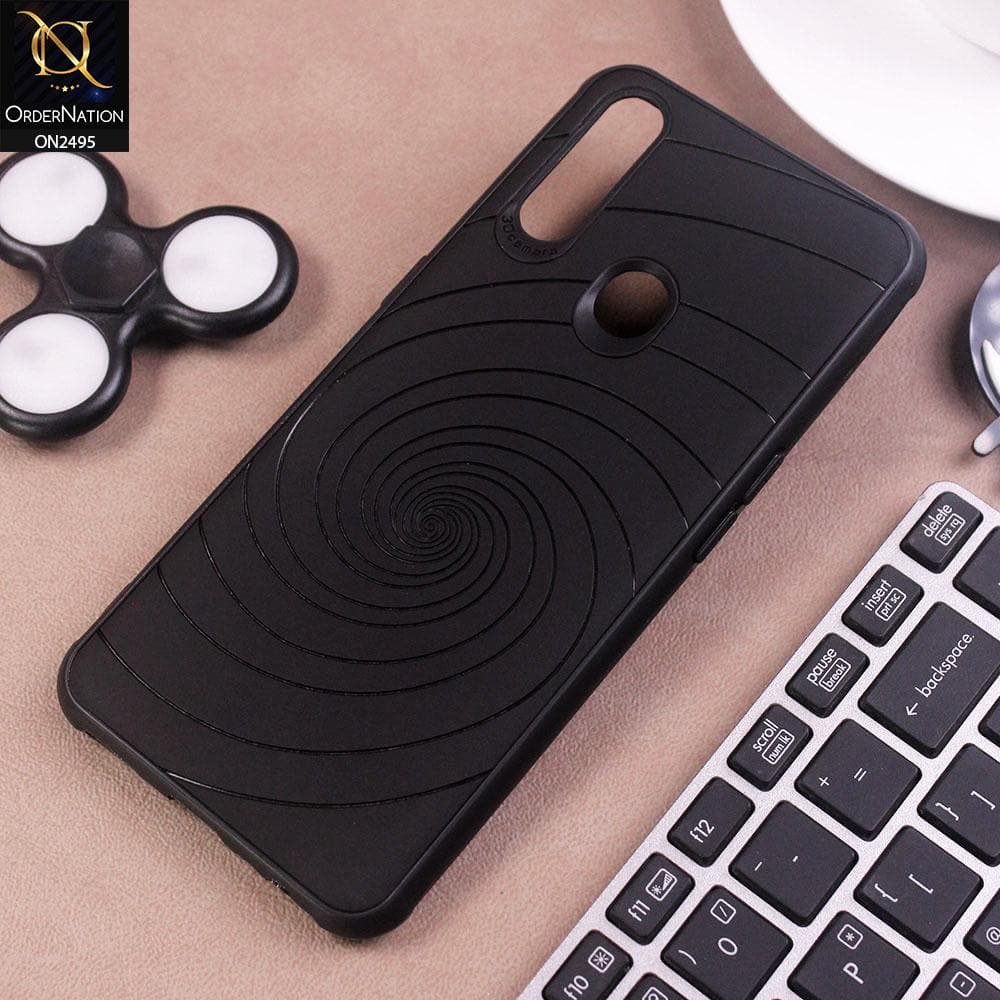 Oppo A31 Cover - Black - New Stylish Spiral Ring Leather Texture Soft Case