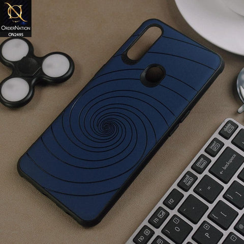 Oppo A31 Cover - Blue - New Stylish Spiral Ring Leather Texture Soft Case