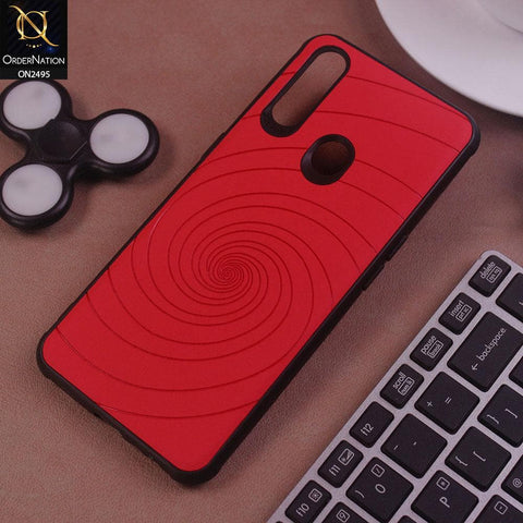 Oppo A31 Cover - Red - New Stylish Spiral Ring Leather Texture Soft Case