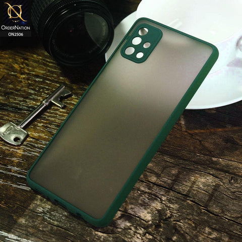 Samsung Galaxy A51 Cover - Green - New Semi Tranparent Color Borders Matte Hard PC Protective Case