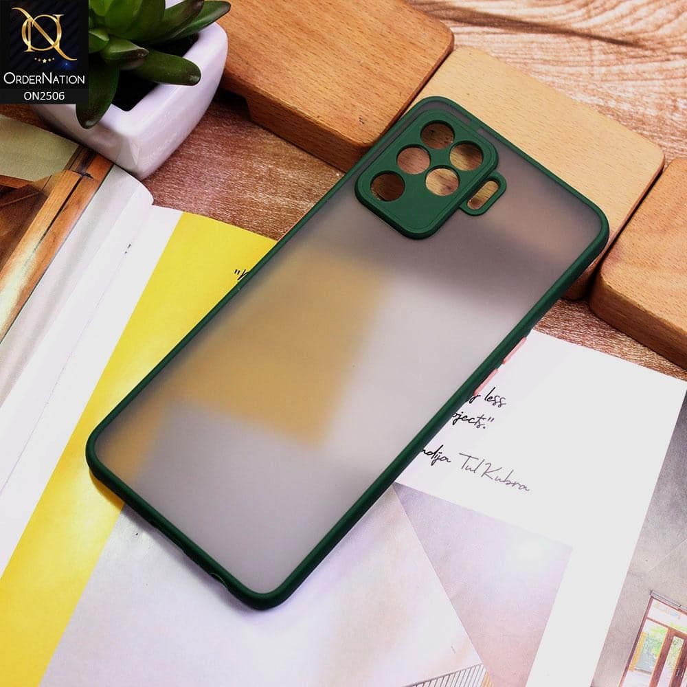 Oppo F19 Pro Cover - Dark Green - New Semi Tranparent Color Borders Matte Hard PC Protective Case