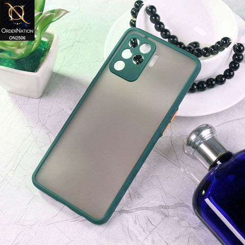 Oppo A94 Cover - Green - New Semi Tranparent Color Borders Matte Hard PC Protective Case