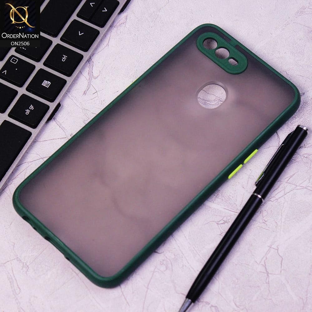 Oppo F9 / F9 Pro Cover - Dark Green - New Semi Tranparent Color Borders Matte Hard PC Protective Case