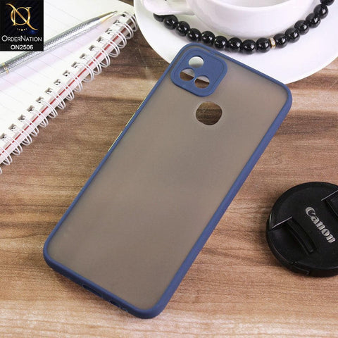 Infinix Hot 10i Cover - Blue - New Semi Tranparent Color Borders Matte Hard PC Protective Case