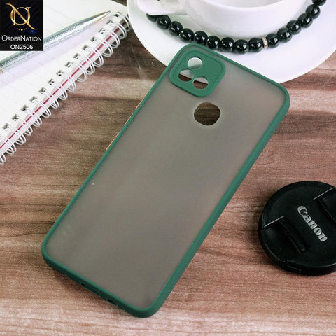 Infinix Hot 10i Cover - Green - New Semi Tranparent Color Borders Matte Hard PC Protective Case