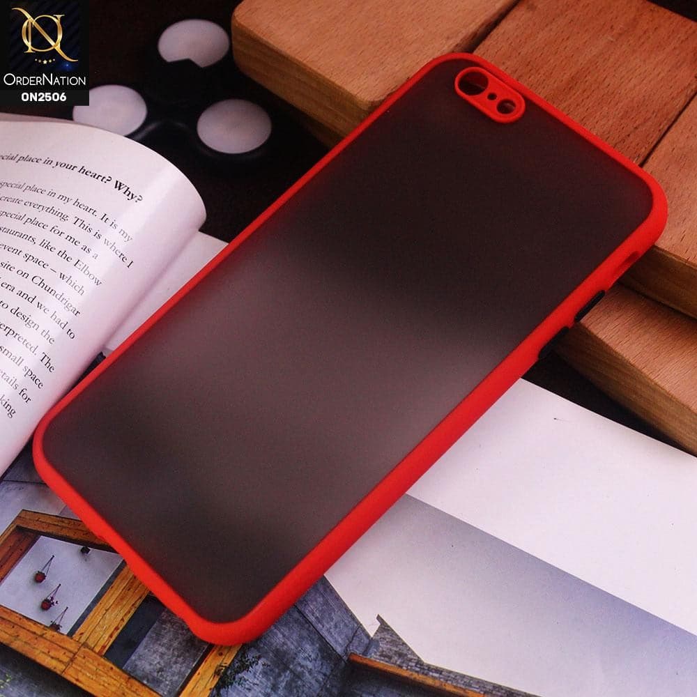 iPhone 6s Plus / 6 Plus Cover - Red - New Semi Tranparent Color Borders Matte Hard PC Protective Case