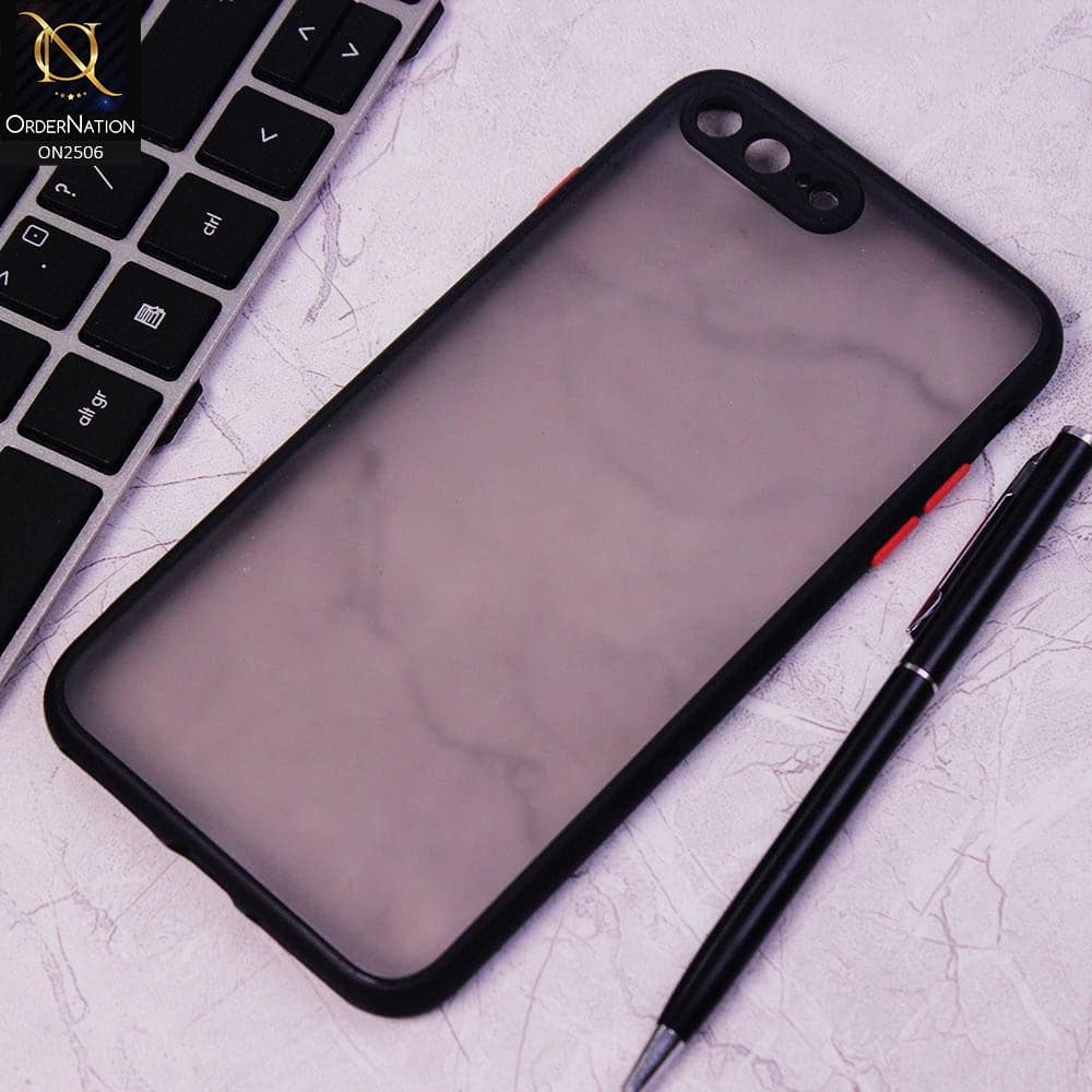 iPhone 8 Plus / 7 Plus Cover - Black - New Semi Tranparent Color Borders Matte Hard PC Protective Case