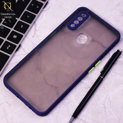 Oppo A8 Cover - Blue - New Semi Tranparent Color Borders Matte Hard PC Protective Case