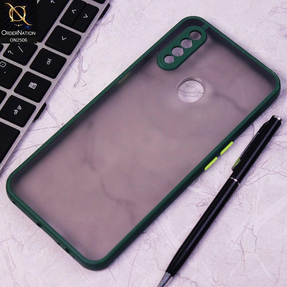 Oppo A31 Cover - Dark Green - New Semi Tranparent Color Borders Matte Hard PC Protective Case