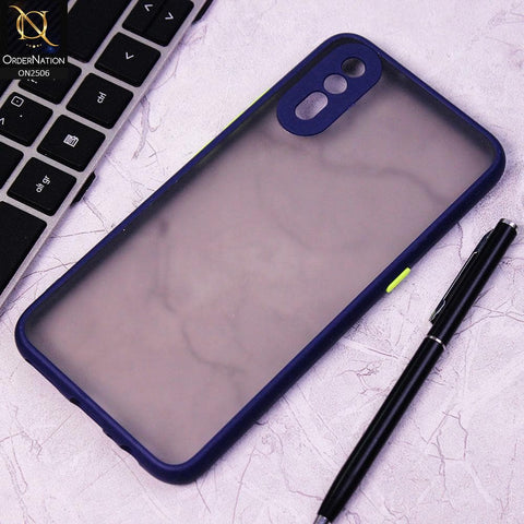 Vivo S1 Cover - Blue - New Semi Tranparent Color Borders Matte Hard PC Protective Case