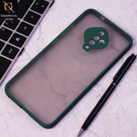 Vivo S1 Pro Cover - Dark Green - New Semi Tranparent Color Borders Matte Hard PC Protective Case