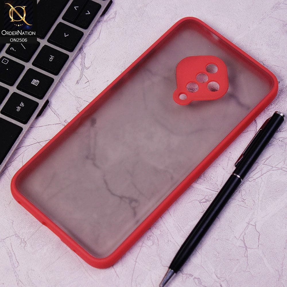 Vivo S1 Pro Cover - Red - New Semi Tranparent Color Borders Matte Hard PC Protective Case