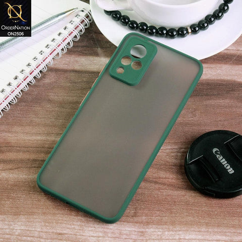 Vivo V21 Cover - Green - New Semi Tranparent Color Borders Matte Hard PC Protective Case