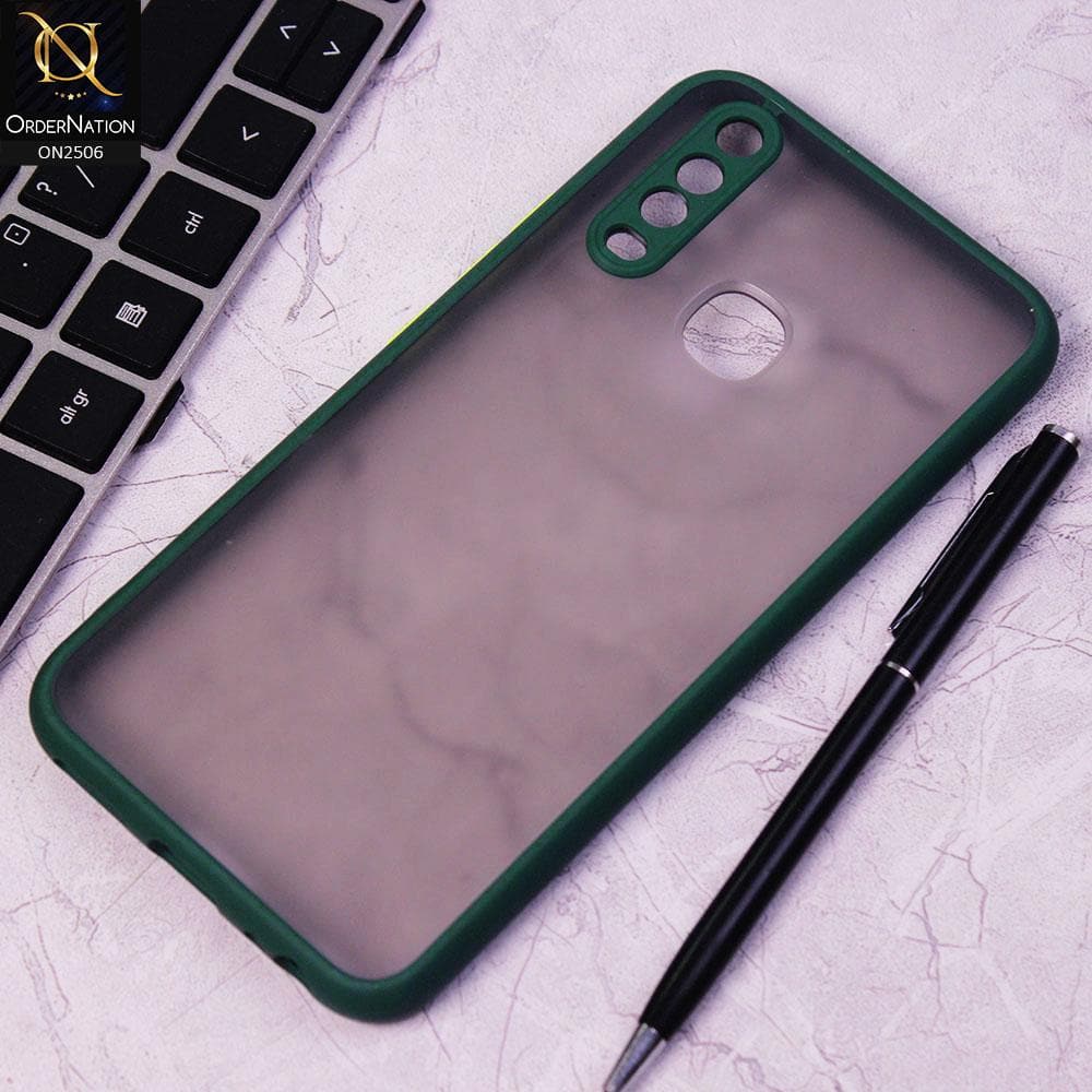 Vivo Y17 Cover - Dark Green - New Semi Tranparent Color Borders Matte Hard PC Protective Case