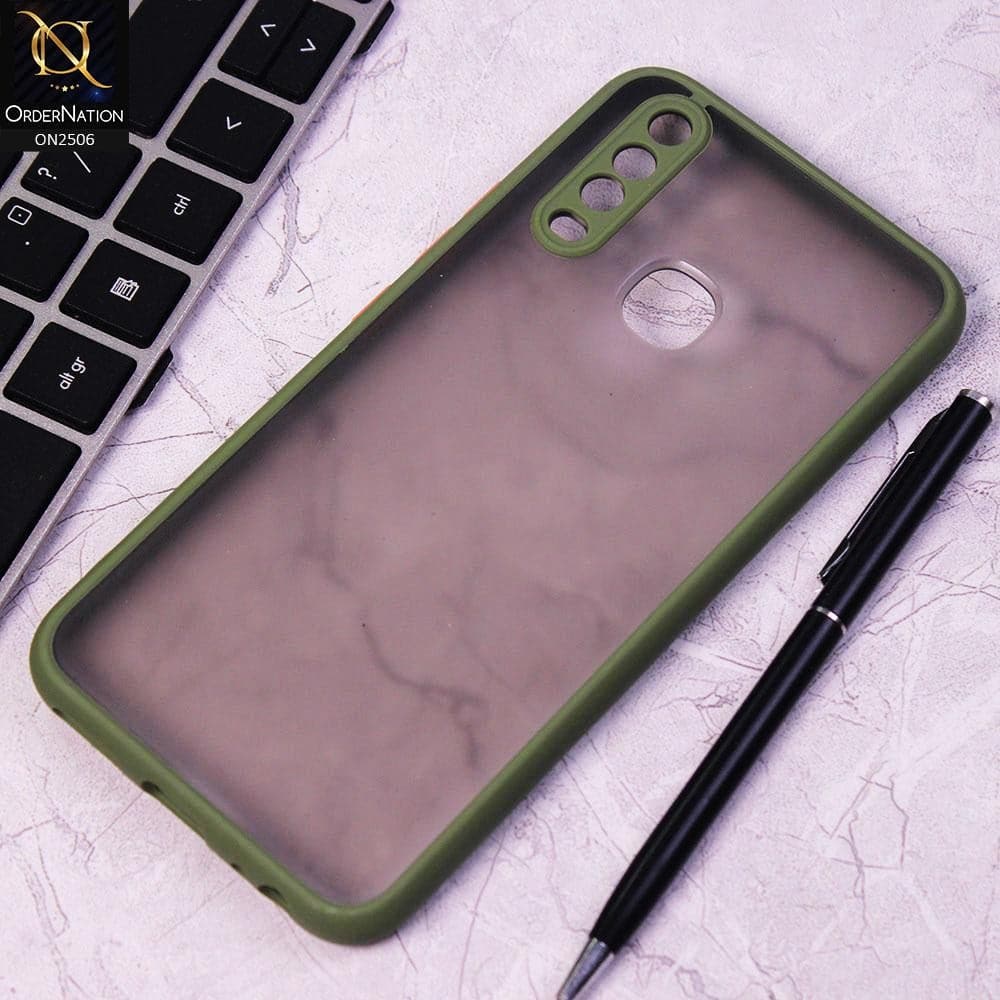 Vivo Y15 Cover - Light Green - New Semi Tranparent Color Borders Matte Hard PC Protective Case