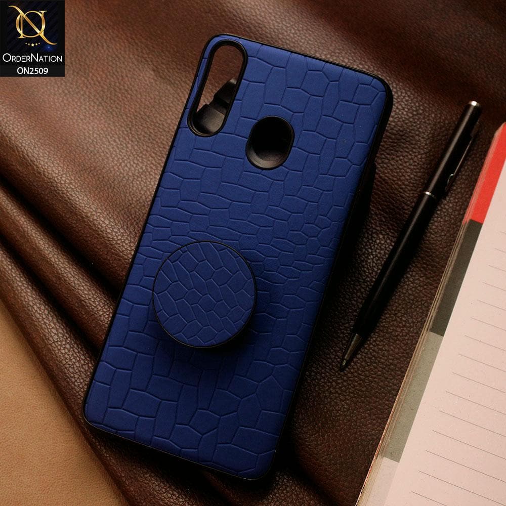 Oppo A31 Cover - Blue - New Abstract Pattern Leather Texture Case with Mobile Holder