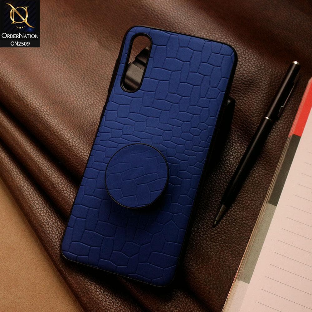 Vivo S1 Cover - Blue - New Abstract Pattern Leather Texture Case with Mobile Holder