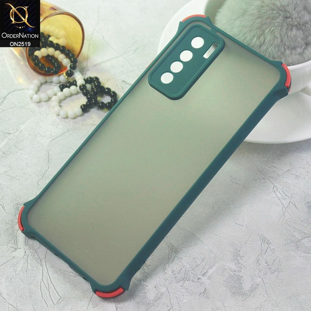 Tecno Camon 17 Pro Cover - Dark Green - Translucent Matte Shockproof Full Camera Protection Case