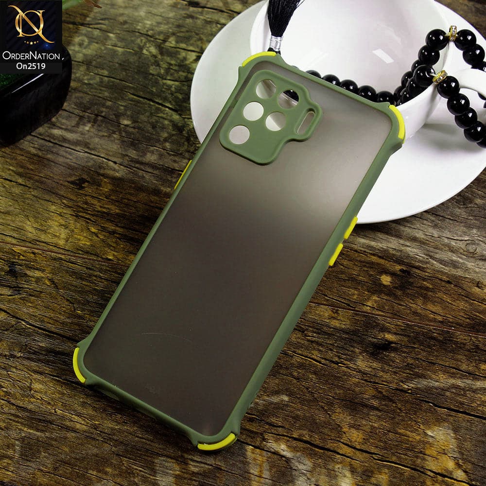 Oppo F19 Pro - Light Green - Translucent Matte Shockproof Full Camera Protection Case