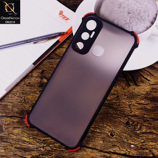 Infinix Hot 11 Cover - Black - Translucent Matte Shockproof Full Camera Protection Case