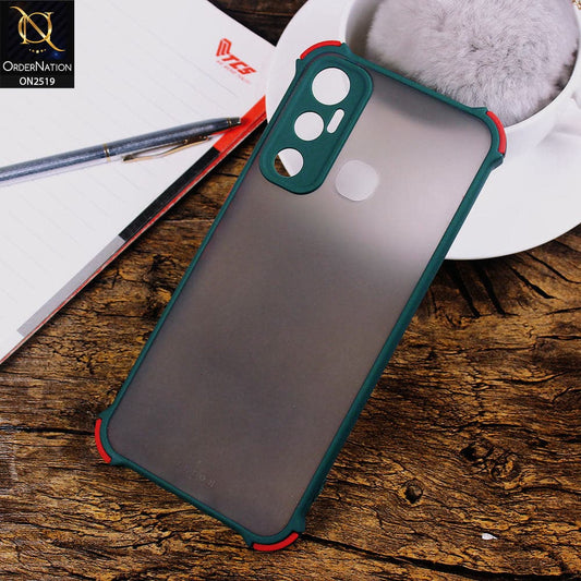 Infinix Hot 11 Cover - Green - Translucent Matte Shockproof Full Camera Protection Case