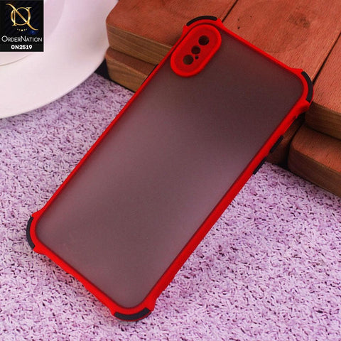 iPhone XS Max Cover - Red - Translucent Matte Shockproof Full Camera Protection Case