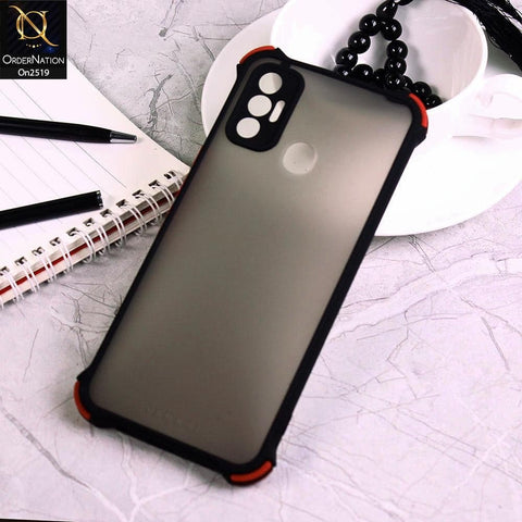 Tecno Spark 7 - Black - Translucent Matte Shockproof Full Camera Protection Case