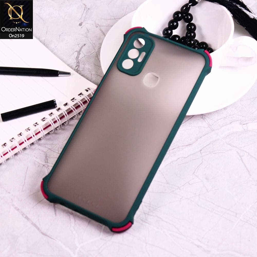 Tecno Spark 7 - Green - Translucent Matte Shockproof Full Camera Protection Case