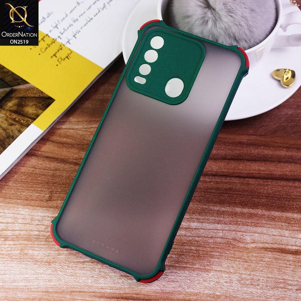 Tecno Spark 8 Cover - Green - Translucent Matte Shockproof Full Camera Protection Case