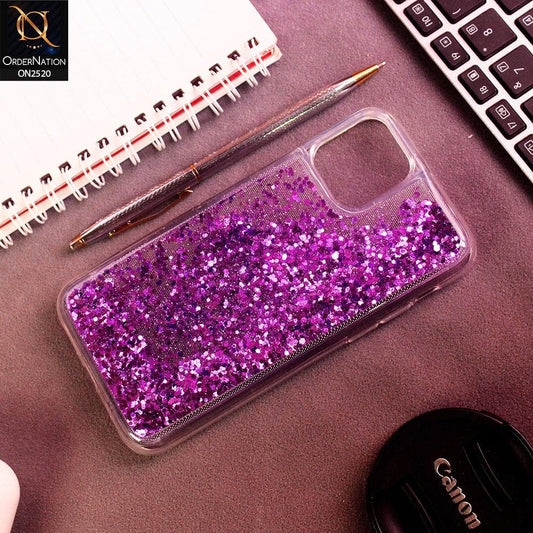 iPhone 11 Cover - Purple - New Fashion Style Liquid Water Glitter Case
