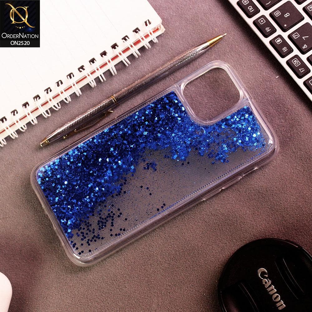 iPhone 11 Pro Cover - Blue - New Fashion Style Liquid Water Glitter Case