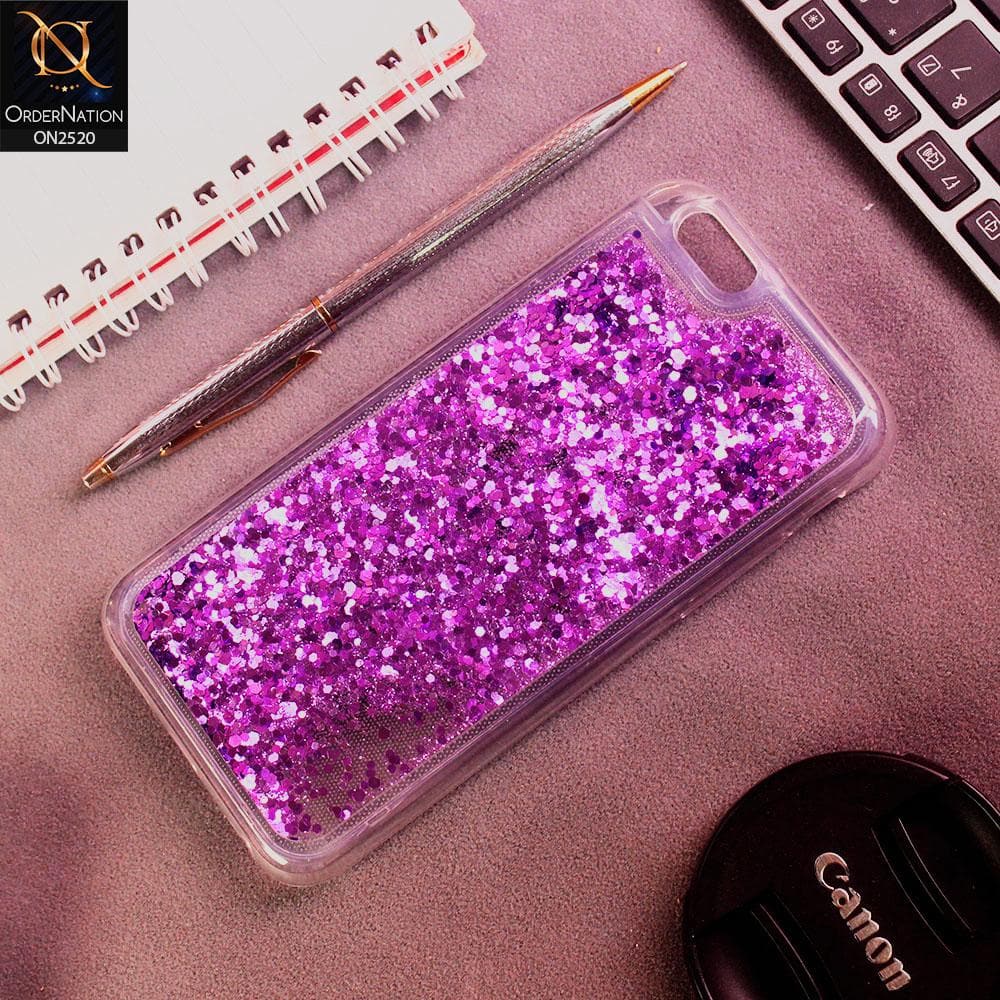 iPhone 6S / 6 Cover - Purple - New Fashion Style Liquid Water Glitter Case