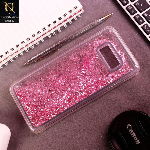 Samsung Galaxy S8 Plus Cover - Pink - New Fashion Style Liquid Water Glitter Case