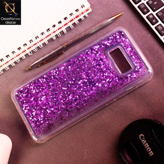 Samsung Galaxy S8 Plus Cover - Purple - New Fashion Style Liquid Water Glitter Case