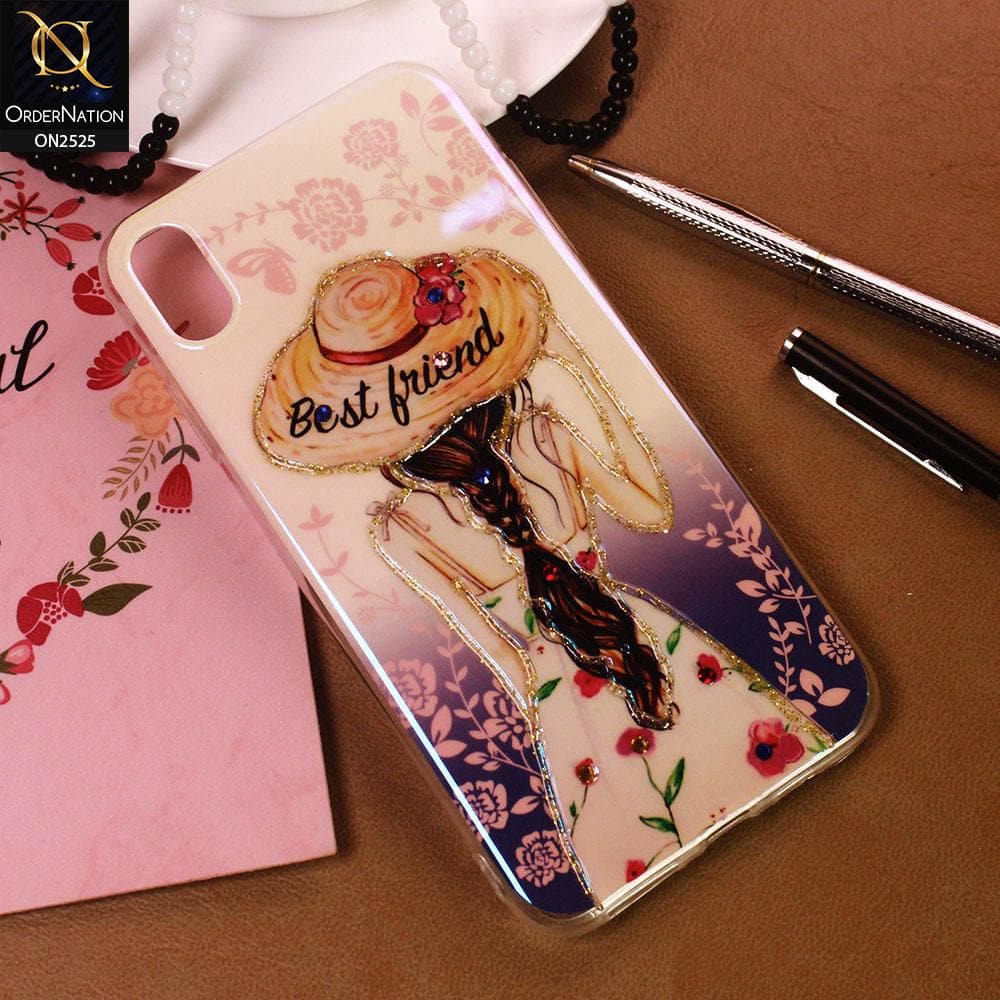iPhone XS / X Cover - Design 2 - Girlish Fashion Style Shiny Soft Case