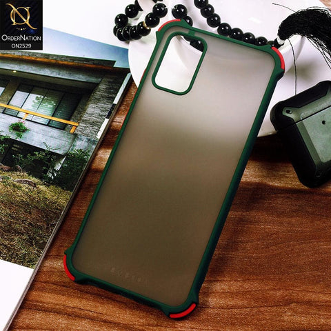 Samsung Galaxy A02s Cover - Dark Green - Translucent Matte Shockproof Camera Ring Protection Case
