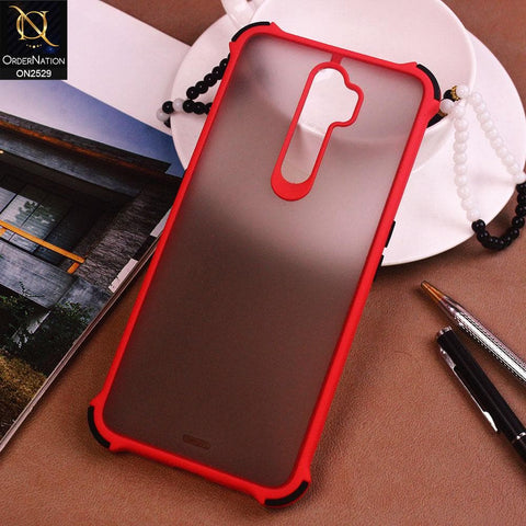 Oppo A9 2020 Cover - Red - Translucent Matte Shockproof Camera Ring Protection Case