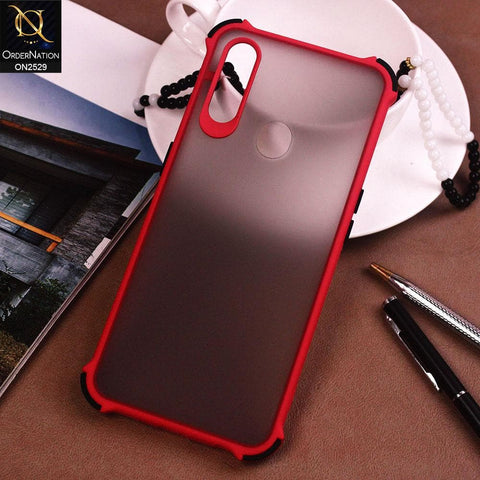 Oppo A31 Cover - Red - Translucent Matte Shockproof Camera Ring Protection Case