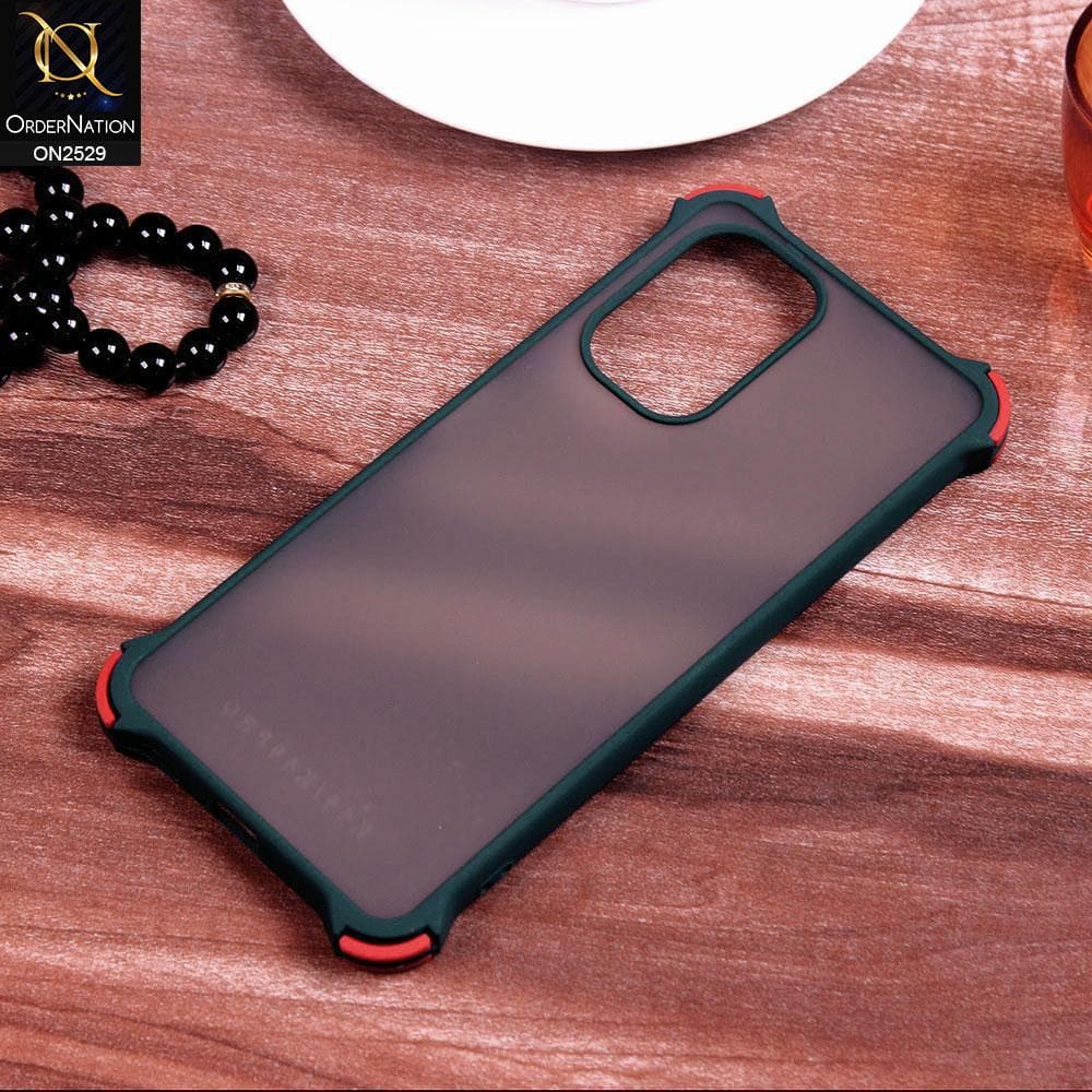 Xiaomi Poco F3 Cover - Dark Green - Translucent Matte Shockproof Camera Ring Protection Case